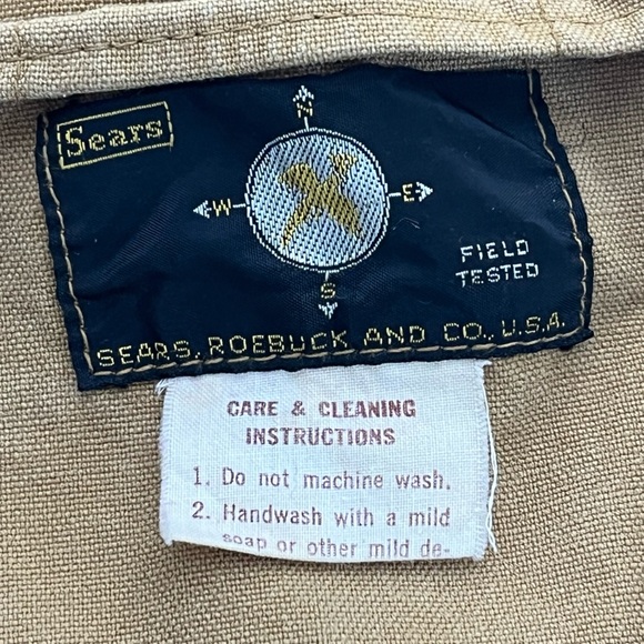 Vintage Sears Roebuck and Co. Field Tested Canvas Zip Hunting Vest Large (40) - Picture 7 of 8